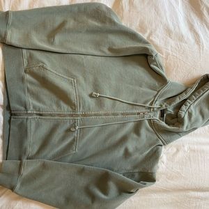 Sage Green Brandy Melville Zip-Up Hoodie